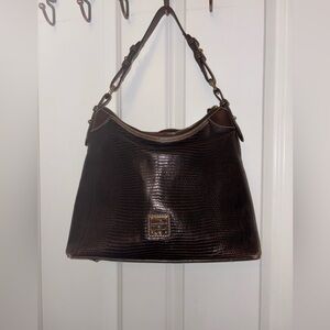 Dooney & Bourke dark brown Leather Shoulder Bag